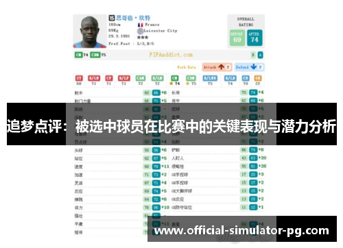 追梦点评：被选中球员在比赛中的关键表现与潜力分析